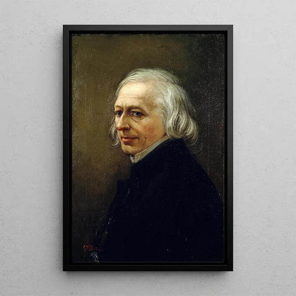 Portrait af Charles Philipon 1800-1862 tegner og journalist - Gustave Doré — indrammet kunstværk på væggen