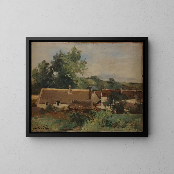 Et landsby - Gustave Henri Colin — indrammet kunstværk på væggen