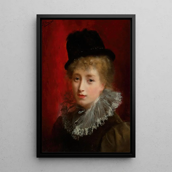 En skønhed i mode - Gustave Jean Jacquet — indrammet kunstværk på væggen
