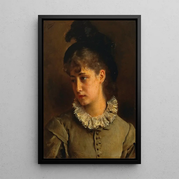 En højtidelig skønhed - Gustave Jean Jacquet — indrammet kunstværk på væggen