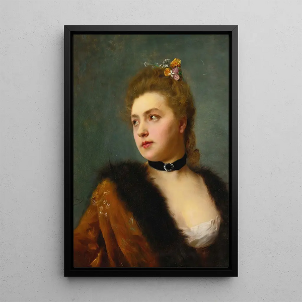 Parisienne - Gustave Jean Jacquet — indrammet kunstværk på væggen