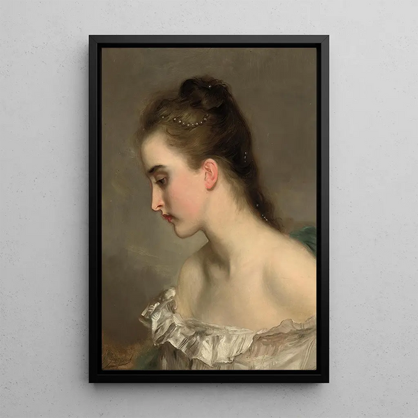 La débutante - Gustave Jean Jacquet — indrammet kunstværk på væggen
