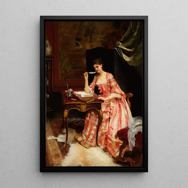 La lettre d'amour - Gustave Jean Jacquet — indrammet kunstværk på væggen