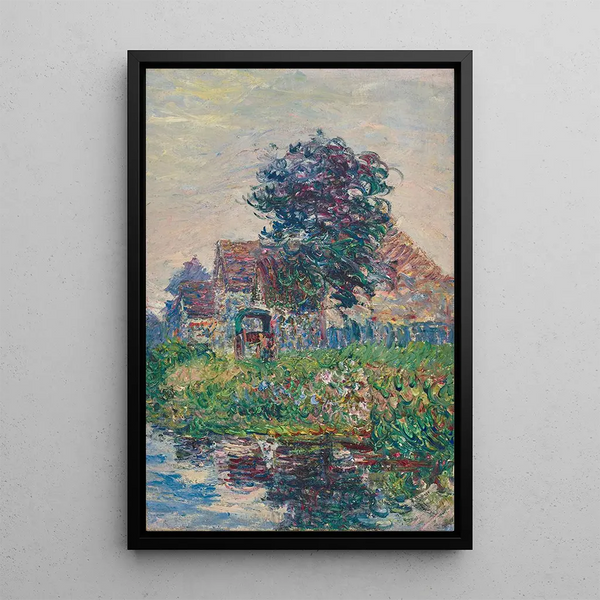 Ved floden - Gustave Loiseau — indrammet kunstværk på væggen