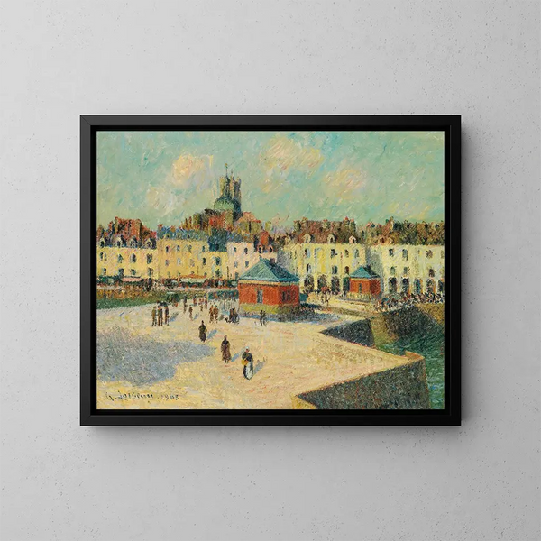 Dieppe, kajen - Gustave Loiseau — indrammet kunstværk på væggen