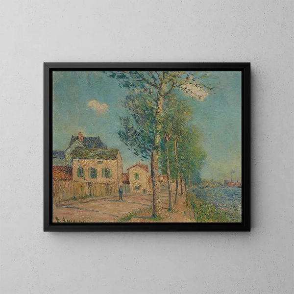 Le Chemin au bord de la rivière - Gustave Loiseau — indrammet kunstværk på væggen