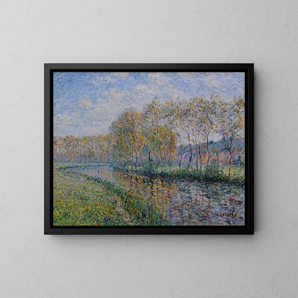 Les Rives de l'Eure le matin à Saint-Cyr-du-Vaudreuil - Gustave Loiseau — indrammet kunstværk på væggen