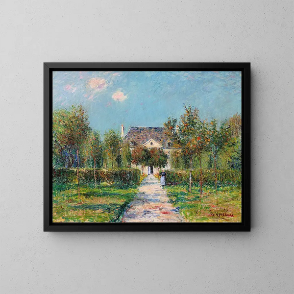 L'Hôtel de Mademoiselle Ernestine Saint-Jouin Finistère eller Frugtplantagen af Mademoiselle Ernestine Saint-Jouin - Gustave Loiseau — indrammet kunstværk på væggen
