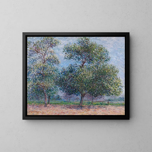 Forår, æbletræer i blomst - Gustave Loiseau — indrammet kunstværk på væggen
