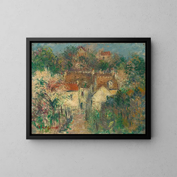 Vue de village - Gustave Loiseau — indrammet kunstværk på væggen
