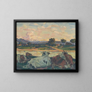 Gustv Mall - Cows on a River Bank.webp