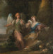 HAGAR ET L'ANGE DANS UNE CAVE - Italiensk skole — visning af kunstværket