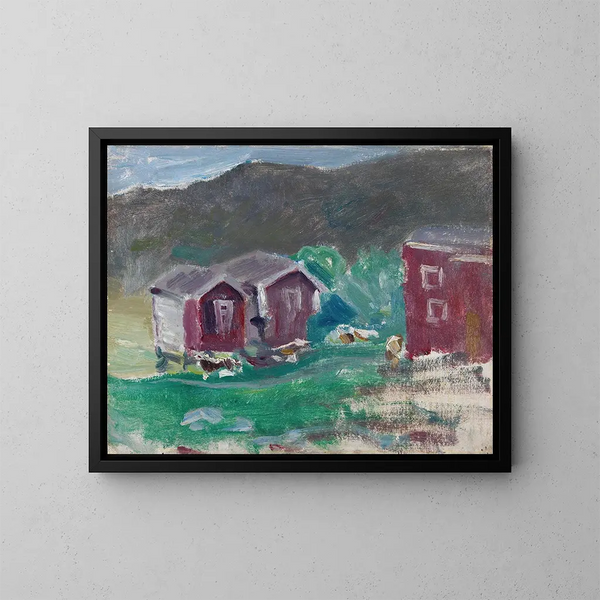 Esquisse de la ferme à Telemark - Halfdan Egedius — indrammet kunstværk på væggen