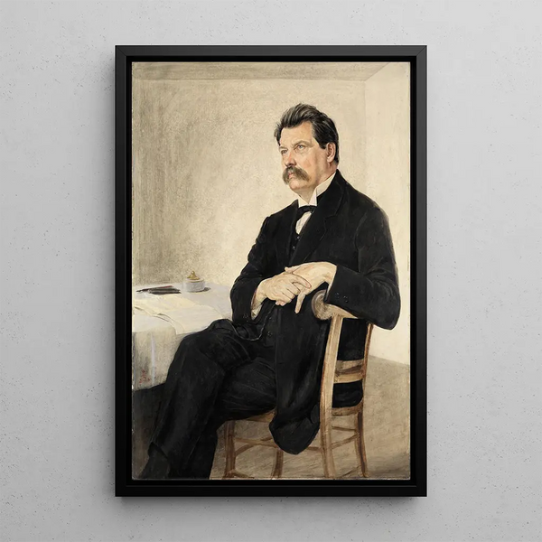 Portrait af Albert Schweitzer - Hans Adolf Bühler — indrammet kunstværk på væggen