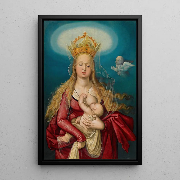 La Vierge en Reine du Ciel allaitant l'Enfant Jésus - Hans Baldung — indrammet kunstværk på væggen