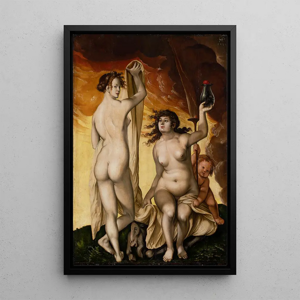 Deux sorcières - Hans Baldung — indrammet kunstværk på væggen