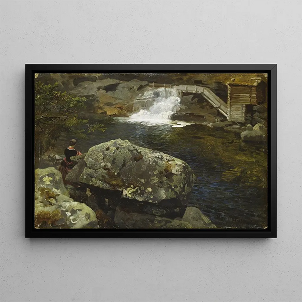 Hans Gude - By the Mill Pond.webp