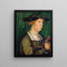 Portrait af et medlem af familien Weiss fra Augsburg - Hans Holbein den Ældre — indrammet kunstværk på væggen