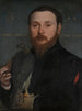 Portrait af en adelsmand med en falcon - Hans Holbein den Yngre — visning af kunstværket