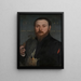 Portrait af en adelsmand med en falcon - Hans Holbein den Yngre — indrammet kunstværk på væggen