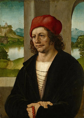 Hans Leonhard Schufelein - Portrait of a Man with Red Cap.webp