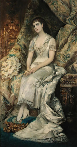 Hans Makart - A Portrait Of A Seated Lady Possibly Countess Bianca Teschenberg.webp