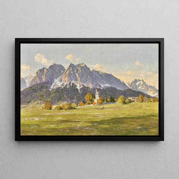 Hans Maurus - Obergrainau mit Zugspitze und Waxenstein.webp