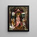 Jomfru med barnet - Hans Memling — indrammet kunstværk på væggen