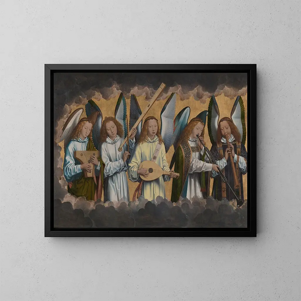 Engle musikere - Hans Memling — indrammet kunstværk på væggen