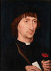 Portrait af en mand med en nellike - Hans Memling — visning af kunstværket
