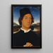 Portræt af en ukendt mand med et brev - Hans Memling — indrammet kunstværk på væggen