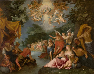 Le Baptême du Christ - Hans Rottenhammer — visning af kunstværket