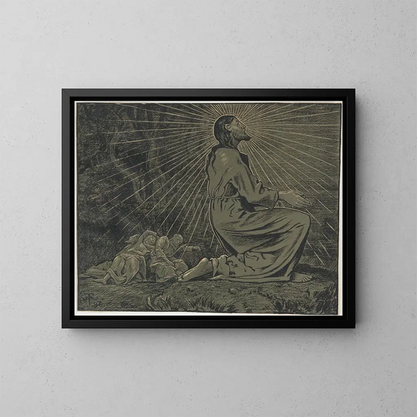 Le Christ au mont des Oliviers - Hans Thoma — indrammet kunstværk på væggen