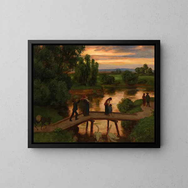 Le Pont Soir d'été - Hans Thoma — indrammet kunstværk på væggen
