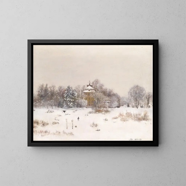 La lande près de Francfort en hiver - Hans Thoma — indrammet kunstværk på væggen