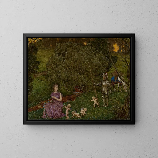 Chevalier de fable - Hans Thoma — indrammet kunstværk på væggen