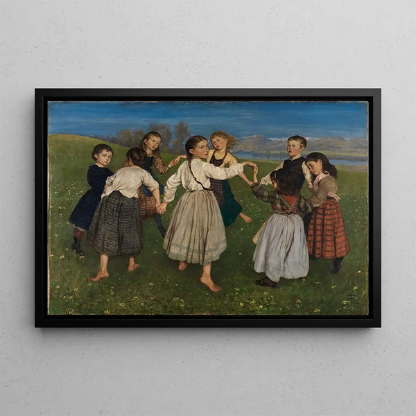 Ronde d'enfants - Hans Thoma — indrammet kunstværk på væggen