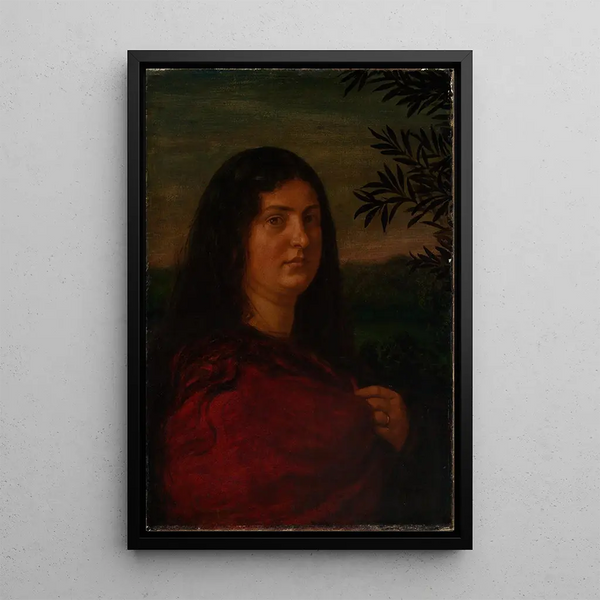 Portrait af Madame Cella Thoma - Hans Thoma — indrammet kunstværk på væggen