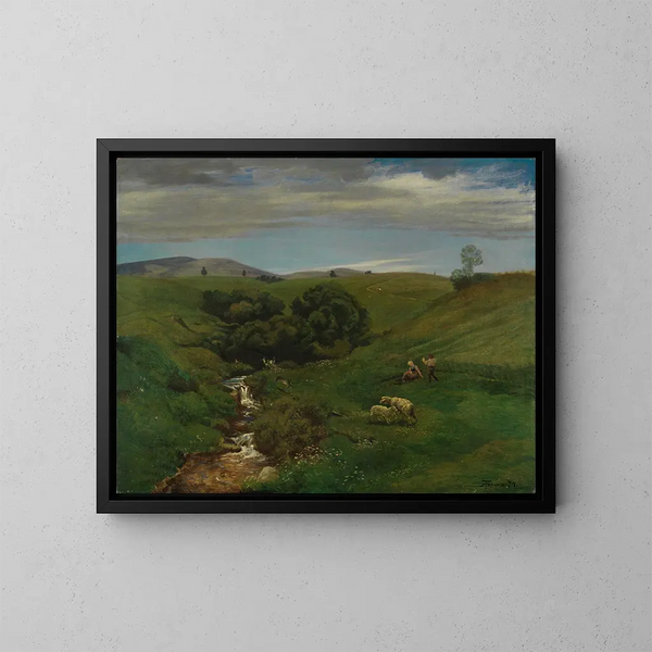 Prairie de la Forêt-Noire - Hans Thoma — indrammet kunstværk på væggen