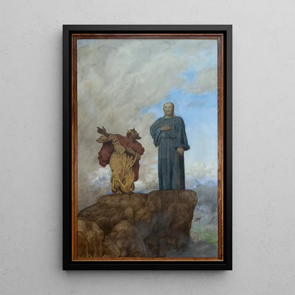 La Tentation du Christ - Hans Thoma — indrammet kunstværk på væggen
