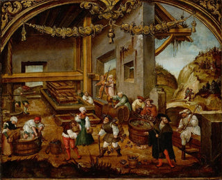 Hans Wertinger - Gathering Grapes and Making Wine September from a cycle of the labours of the months.webp