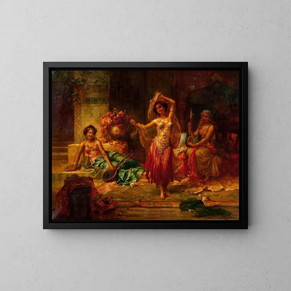 Divertissements de harem - Hans Zatzka — indrammet kunstværk på væggen