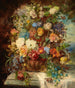 Sommerblomster på en kant - Hans Zatzka — visning af kunstværket