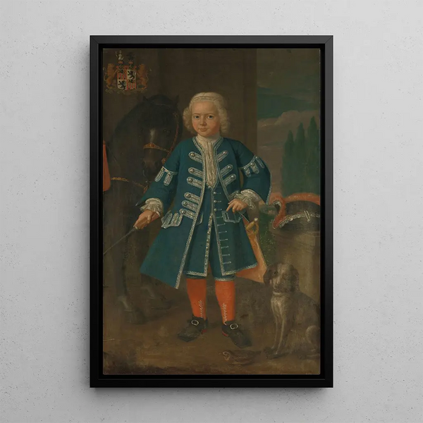 Portrait af Diederik van Hemert Seigneur de Babyloninbroek i en alder af seks år - Harmanus Serin — indrammet kunstværk på væggen
