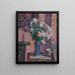 Roses i en blå vase - Harold Gilman — indrammet kunstværk på væggen