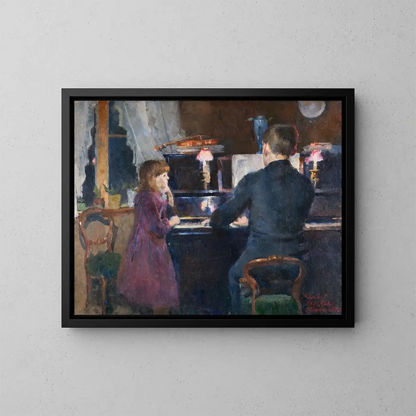 Storebror leger - Harriet Backer — indrammet kunstværk på væggen