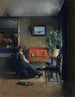 Indretningsmaleri i blåt - Harriet Backer — visning af kunstværket