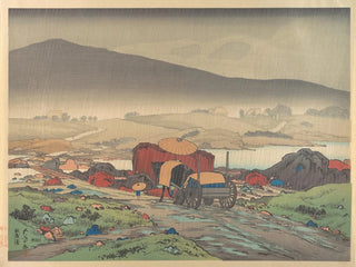 Regn i Yabakei - Hashiguchi Goyō — visning af kunstværket