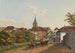 1823 - Hauptstrasse og kirke i Lörrach — visning af kunstværket