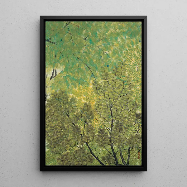 Nouvelles feuilles - Hayami Gyoshū — indrammet kunstværk på væggen